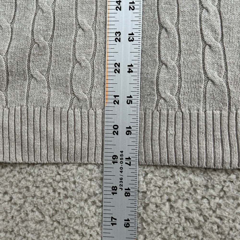 LOFT Ann Taylor Cable Knit V Neck Sweater Tan Long Sleeve Women's Size S - Picture 5 of 9